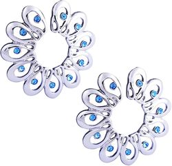 Heytea Katea 1pair kirurginen teräs sininen Faux Crysta Tribal kukkapidike lävistämättömässä väärennetyssä nännirenkaassa