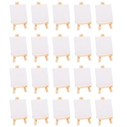 20kpl mini canvas piirustuslauta maalaustelineellä, maalauskangaspaneeli, sopii taidemaalaukseen juhlatarvikkeet puun väri valkoinen