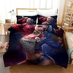 Sofirn Harley Quinn 3d trykt dynebetræk, 100% mikrofiber sengetæppe 140x200cm