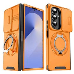 Liukuva Camshield Ring Holder Puhelinkotelo Oranssi For Samsung Galaxy Z Fold7 5G