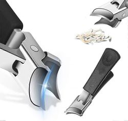 Leveä leuka-aukko roiskeita estävä vino kynsileikkuri, erittäin terävä ruostumaton teräs musta