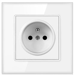 Barsinfi Eu Krystal glaspanel 3 række socket 16a tysk stikkontakt med 6 Usb 21,7*60,6*45,2 mm White