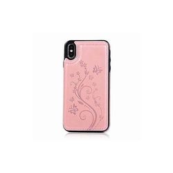 AIR Blomstermønster læder shell sag til Apple iPhone 7 / 8 - Pink guld