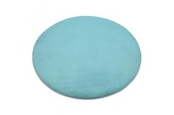 RugsX Tæppe BUNNY cirkel aqua blå EFTERLIGNING AF KANINPELS circle 160 cm