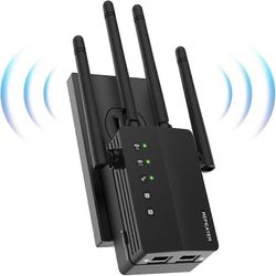 Rpteur WiFi Puissant 1200Mbps Amplificateur WiFi Puissant 2,4 G 5,8 G 2 porttia LAN Prenant WiFi Range Booster WiFi Rpteur Extenseur sans Fil avec ...