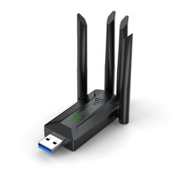 1200 Mbps WiFi USB -sovitin, kaksikaistainen, 2,4 G + 5 GHz:n Wi-Fi-sovitin, 4 antennia, 802.11AC USB3.0, nopea langaton verkkokortti, wifi-vastaan...