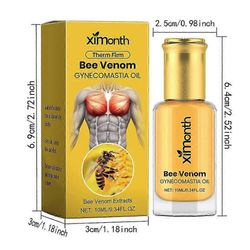 Miehet Thermo Bee-Venom Gynecomastia Kiristysöljy Luonnolliset ainesosat Rintahierontaöljy läsnä miehille 1pc