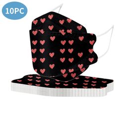 10stk Engangs voksne maske Valentinsdag Pink Heart Sweet Pri Rød