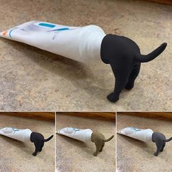 Crexa Pooping Dog Butt Tannkrem Topper, Pooping Tannkrem Cap, Baby tannkrem Dispenser, Funny Gadgets Gift For Family 3 stk.