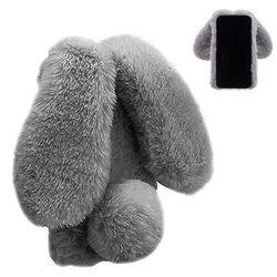 Gangxun Sag til Samsung Galaxy F52 5g Cute Plys Legetøj Bunny Furry Sag Kanin Fur Sag Blød Silikone Shockproof Cover med Glitter Crystal Diamond Gi...