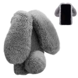 Soft Rabbit Fur mobilcover til Samsung Galaxy S22 Ultra 5g Grå