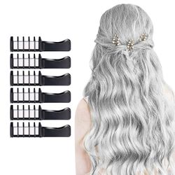 Gangxun 6 stk Ny Hår Kridt Comb Midlertidig Bright Hair Color Dye for piger Børn, Vaskbar Hår Kridt for Piger Alder 4 - 10 + nytår Fødselsdagsfest ...