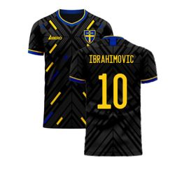 Libero Sportswear Sverige 2023-2024 Udebanekoncept fodboldtrøje (Libero) (IBRAHIMOVIC 10) Sort XXXL 54-56 inch Chest (136-148cm)