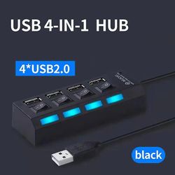 USB 2.0 Hub USB Hub 3.0 Multi USB Splitter Hub Bruk strømadapter 4/7 Port Multiple Expander 2.0 USB-hub med svitsj for PC USB2.0 4-port(.351)