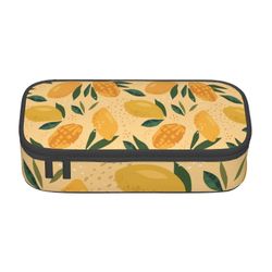 Mangon hedelmät ja lehdet Kuvio Penaali Suuri kapasiteetti Lyijykynäpussi Meikkipussi Toimistotarvikkeet Paperitavarat Penaalilaatikko vetoketjulla