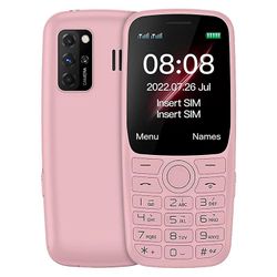 Carrep 2g gsm mobiltelefon 1,77 tums skärm med 800mah 15 dagars standby kraftfull med ficklampa bakre kamera liten mobiltelefon Rosa Official Standard