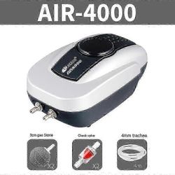 Pond Air Pump -ilmastinsarja jopa 1000 gallonan koi-lammikoille, joissa on kaksinkertainen ulostulo Airline-letku ja ilmakivien vesi-ilmastus 4000