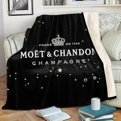 Slinx Champagne Moet Chandon Throw Blanket Fashion pehmeä ja mukava flanelli pörröinen peitto vuodesohvalle tai retkeilyyn