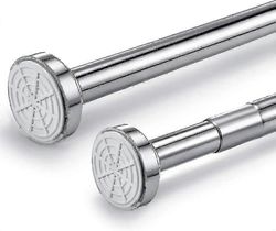 Ruostumattomasta teräksestä valmistettu teleskooppitanko 150 cm-260 cm jatkettavissa, suihkuverhotanko ilman porausta, kiristystanko säädettävissä ...