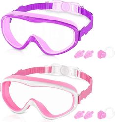 Lapset uivat suojalaseja 3-15-vuotiaille, 2 pakkaa lasten suojalasit uimiseen nenäsuojuksella, ei vuotoja, sumua estäviä, vedenpitäviä