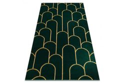 RugsX Eksklusiv EMERALD Carpet 1021 glamour, stilfuld art deco flaske grøn / guld 80x150 cm