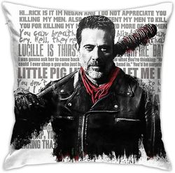 The Walking Dead - Negan lainaa tyynynheittotyynynpäällistä sisustustyynyliinaa sohvamakuuhuoneeseen 18"x18"-2