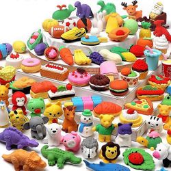 50 pakkaus eläinten pyyhekumit lapsille Irtotavarana pöytä lemmikit luokkahuoneen palkinnot Aarrelaatikkolelut luokkahuonetarvikkeille, 3D-palapeli...