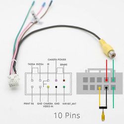 universaali 6 10-nastainen RCA-kamera videotulo IR-jarrun ohjausjohtokaapelin sovitin liitin android-radio bluetooth-lähettimet autotarvikkeet 10Pi...