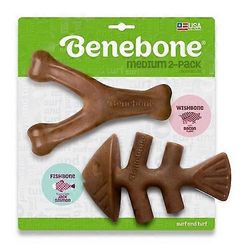 Benebone LLC Benebone Fishbone & Wishbone koiran purulelu, 1 kpl / keskikokoinen, pekoni