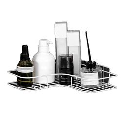 Zch 2pack hængende badeværelse arrangør hylde rust bevis badekar tilbehør White