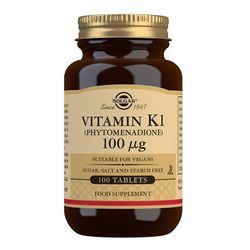 Solgar Vitamin K1 (Naturlig) 100ug Tabletter 100 (12536662)