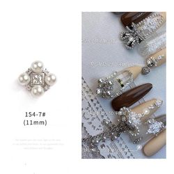Nail Art smykker Pearl Skaldyr Søstjerner Love Pendant Ring Tide Nail Diamond 1547 sølv