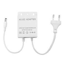 AC 110-240V tulo DC 12V lähtölähde EU-pistoke vedenpitävä laturi CCTV-turvaan AHD analoginen IP C Valkoinen