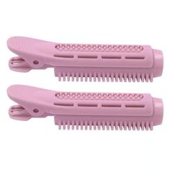 2pcs Hair Curler Clips Klemmer Rødder Perm Stænger Styling Rollers Fluffy Diy Hair Tools Hair Root Volume Clip Hår klip til kvinder Pink