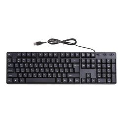 Russisk engelsk tastatur usb kablet svart tastatur med hvit bokstav