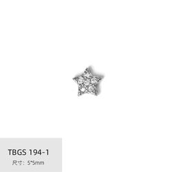 Søm Zircon Star Moon Heart Pearl Kanin Sommerfugl Kæde Negledekoration Sølv 1941
