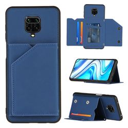 Gangxun Sag For Xiaomi Redmi Note 9 Pro / note 9s Vintage Cuir Cover Læder sag Kofanger - Bleu