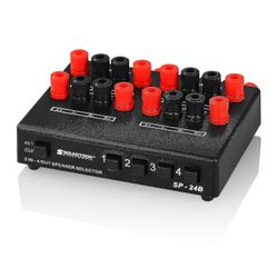 Mini 2-in-4-out Stereo Audio Selector Amplifier Amplifier Switcher Box -kaiuttimen jakaja Uusi