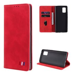 Etui til Samsung Galaxy A51 5g Cover Magnetic Closure Wallet Book Flip Folio Stand View Læder cover Stødsikker - Rød