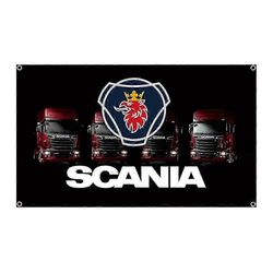 90x150cm Scanias kuorma-auton lippu polyesteripainettu kilpa-auto banneri koristeluun kuvakudos kuten kuvassa32038 90 x 150cm