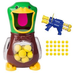 Hungry Ducks Shooting Toy Set Multifunktionell Poängsättning Kampleksaker För Pojkar Flickor 24 bollar No Function