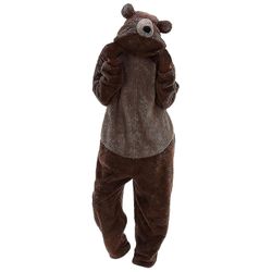 Unisex Vuxen Björn Sovkläder Onesie Vinterficka Lös Rolig Tjock Pyjamas Brown M