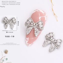 Manicure Zircon Pearl Shell Bow Star-moon Ultra Flash Light Luksus Nail Diamond Patch Sølvfarvet sølv 18819