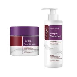 Purple Hair Mask&Shampoo Professional neutraloi messinginkeltaisia ​​sävyjä vaaleille hopeanharmaille raidoitetuille hiuksille Shampoo*Hiusnaamio