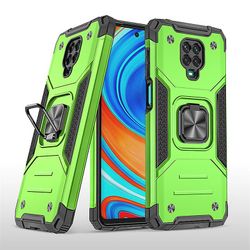 Stødsikker rustning sag for redmi k30 pro med støttefod all inclusive dække grøn rpc246