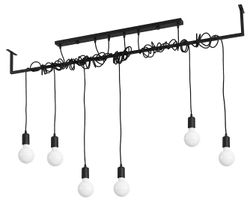 Sollux Lighting Sollux SALAMANCA SL.0896 Moderne Lige Bar Vedhæng 6 Light Black E27