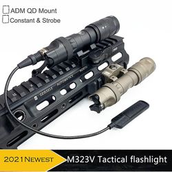 Taktisk Light M323v Scout Light Constant &Strobe Led 500 Lumen med Adm Mount for riffel jagt lommelygte Sort
