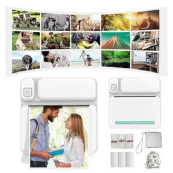 Kannettavat Bluetooth-tulostimet, 57 mm:n mini-langattomat POS-lämpökuvatulostimet Android- ja IOS-matkapuhelimille, FLYE1984 Sininen Free Size