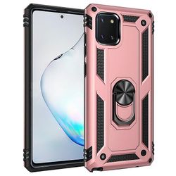 Stødsikker rustning sag for Samsung A7 2018/a750 med støttefod all inclusive dække steg guld rpc3070