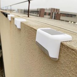 4/8/16/20Pcs førte sol lampe sti trappe udendørs vandtæt væg lys haven landskab trin dæk haven dekoration Hvid sag varmhvid 8 pcs